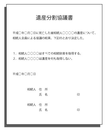 遺産分割協議書